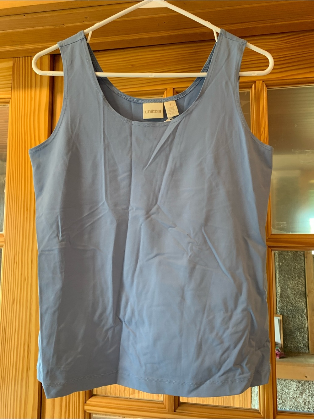 Women's Chico's Slate Blue Regular Basic Sleeveless Tank Top Shirt Size 1 M